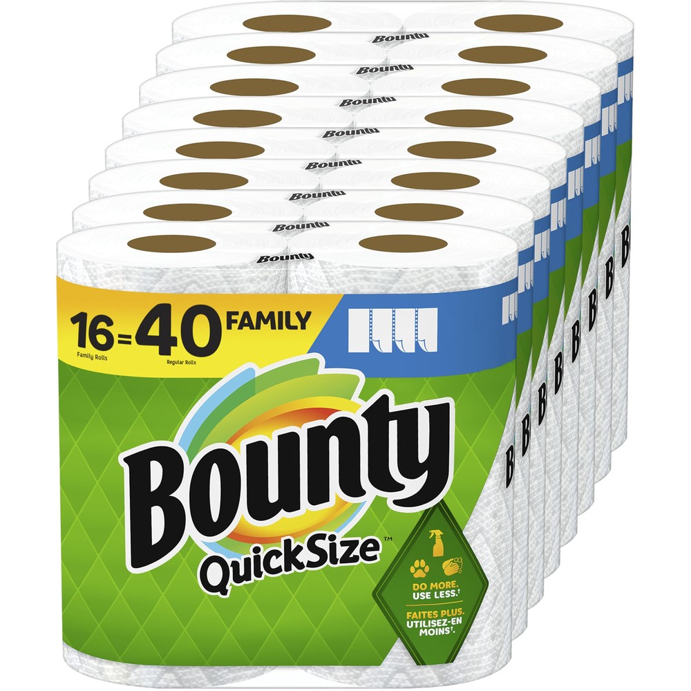 Quick Size White Paper Towels, 16 Family Rolls Equivalent to 40 Regular Rolls