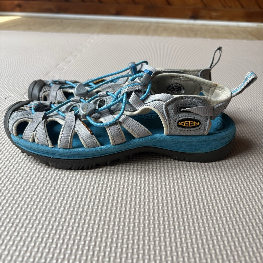 Keen Womens Whisper Trail Sandals Size 6.5 Gray Teal Water Hiking Hybrid