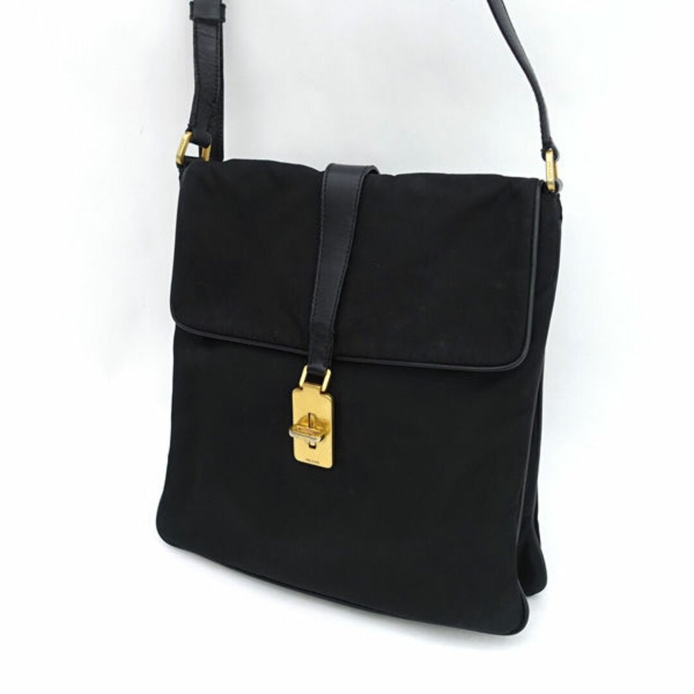 RARE PRADA Nylon Black Crossbody Shoulder Bag BT0126 Handbag