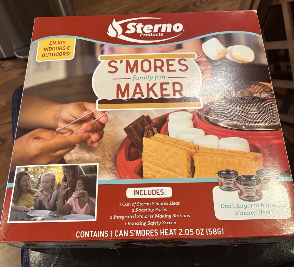 S'Mores Maker Red Campfire Kit Indoor / Outdoor Dishwasher Safe Family Fun