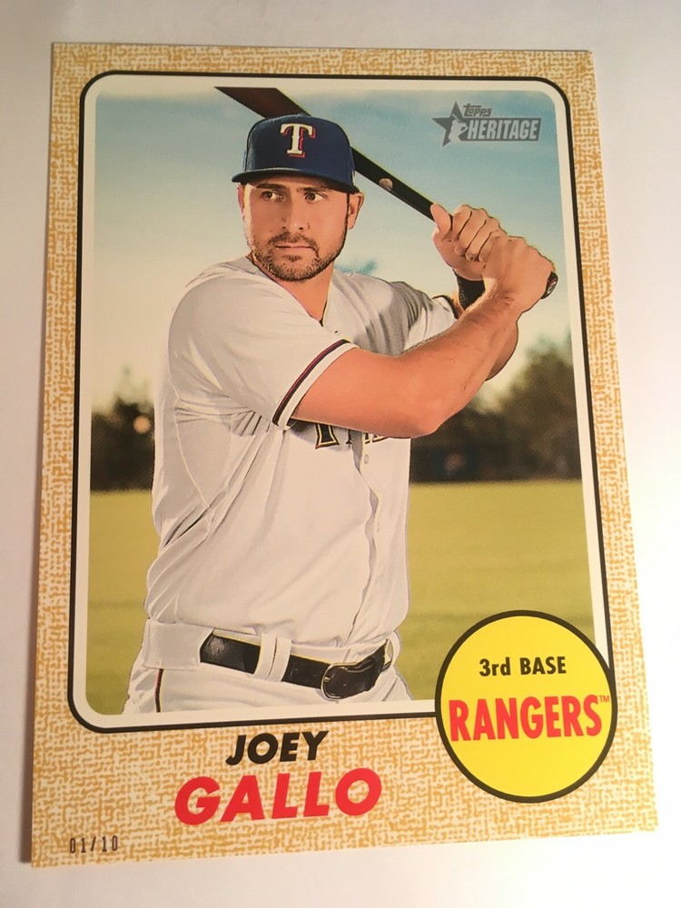 2017 Topps Heritage High Number Jumbo 5x7 Joey Gallo Rangers 503 #'d 01/10 Gold