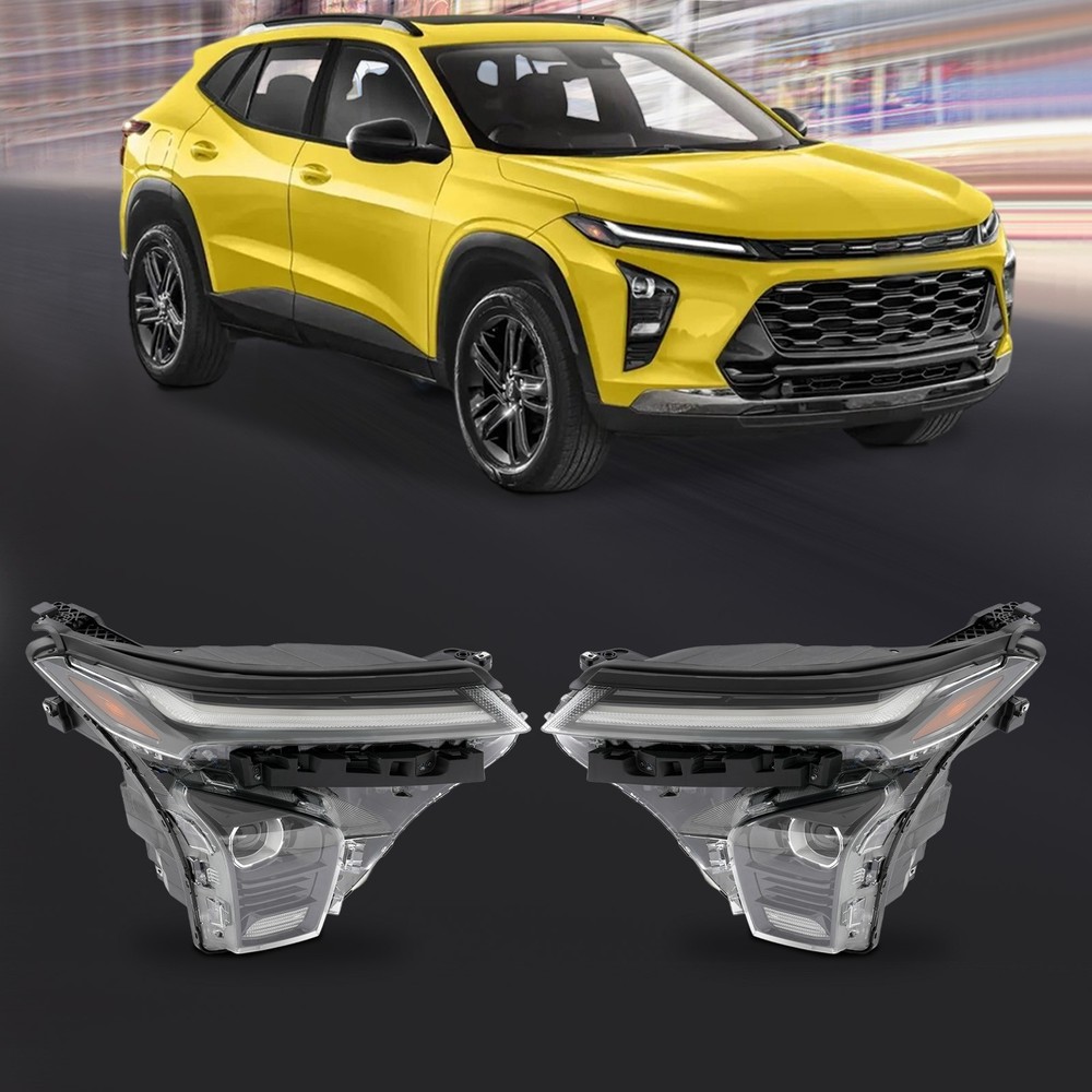 For 2024-2025 Chevrolet Trax LED Projector Headlight Headlamps with DRL Pair Set