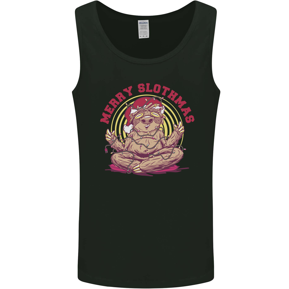 Merry Slothmas Funny Christmas Yoga Xmas Mens Vest Tank Top