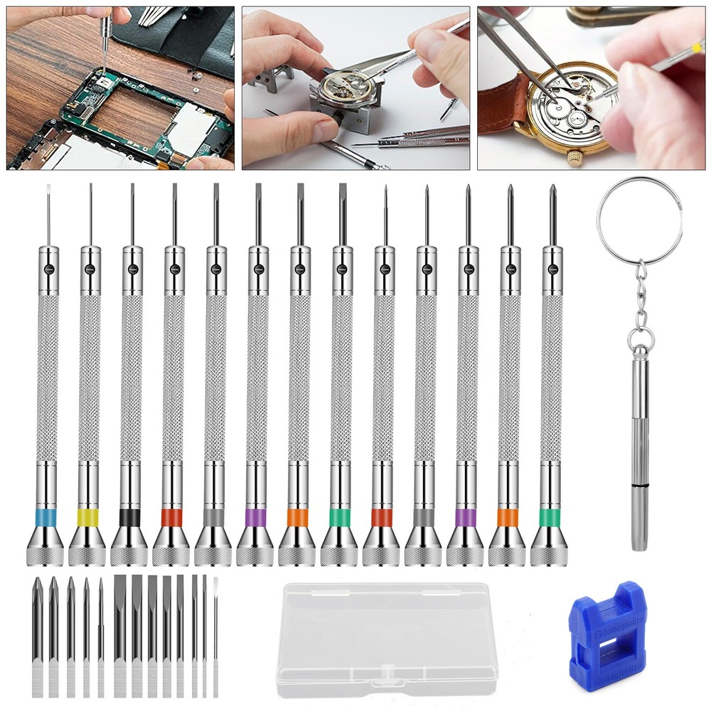 13-Piece Precision Screwdriver Set for Watches, Eyeglasses & Electronics