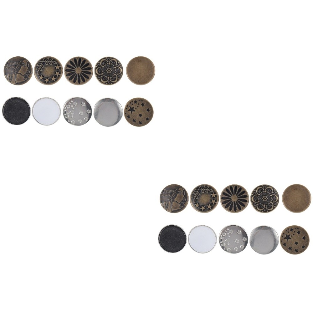 Set of 2 Jeans Buttons Replacement Universal Waistband Snap Baby