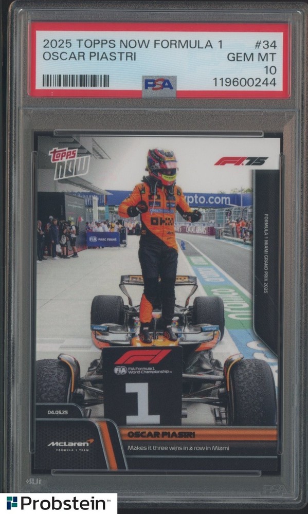 #1 2023 Topps Now Formula 1 F1 Racing #34 Oscar Piastri PSA 10 GEM MINT