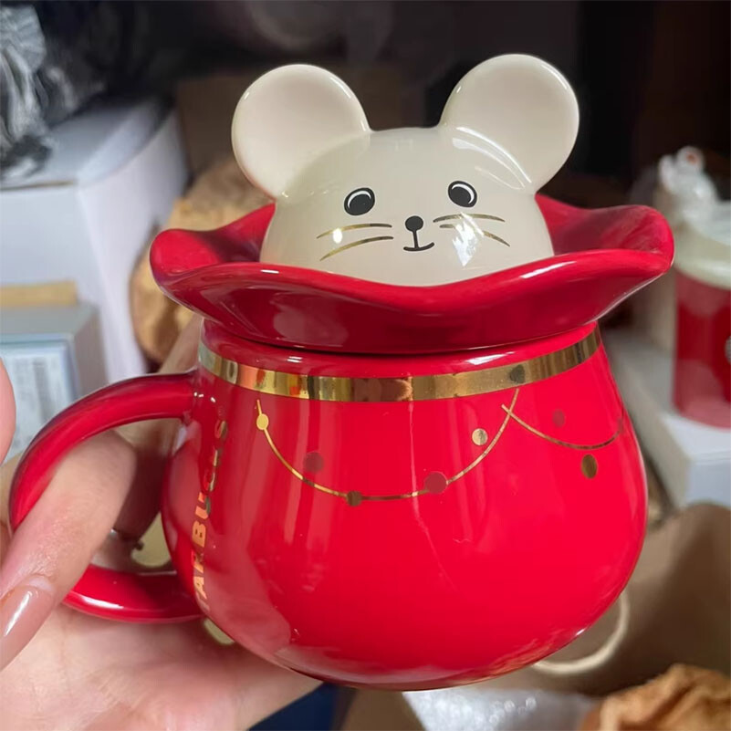 Starbucks 2020 Chinese New Year Rat 12oz Red Ceramic Lucky Mug