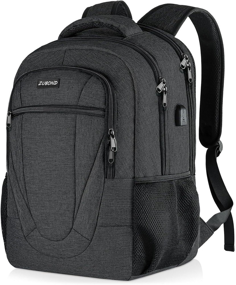 Black School Backpack for Teen Boys with 15.6 Inch Laptop Compartment