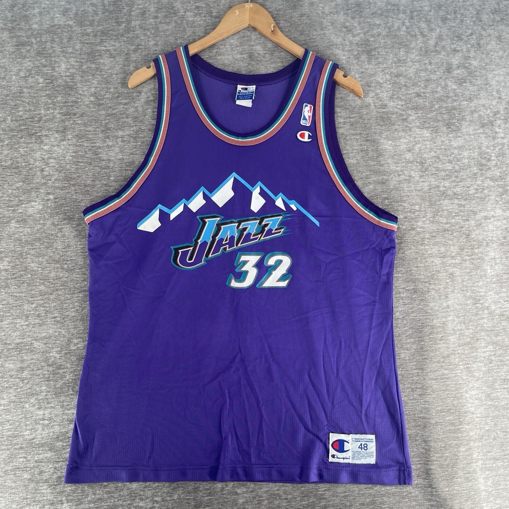 Vintage NBA Karl Malone Utah Jazz Purple Jersey Size 48