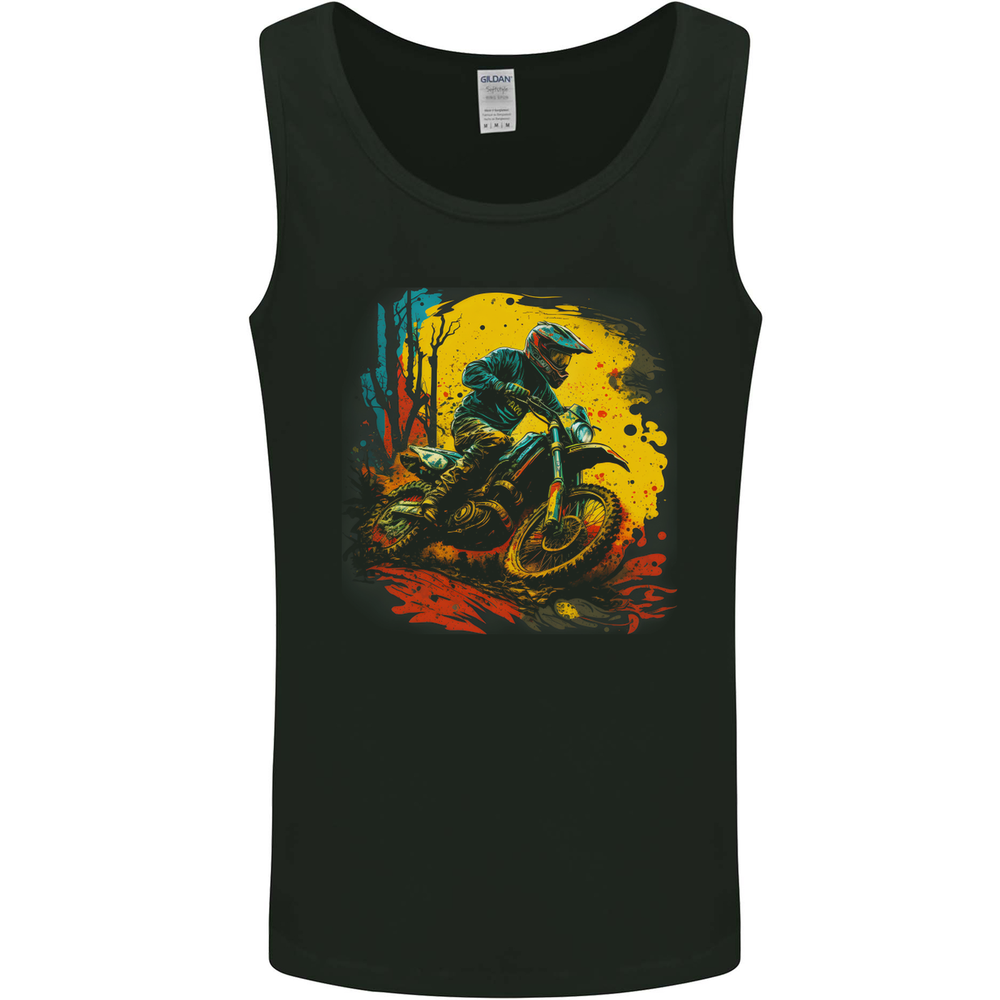 A Motocross Rider MotoX Dirt Bike Scrambler Mens Vest Tank Top