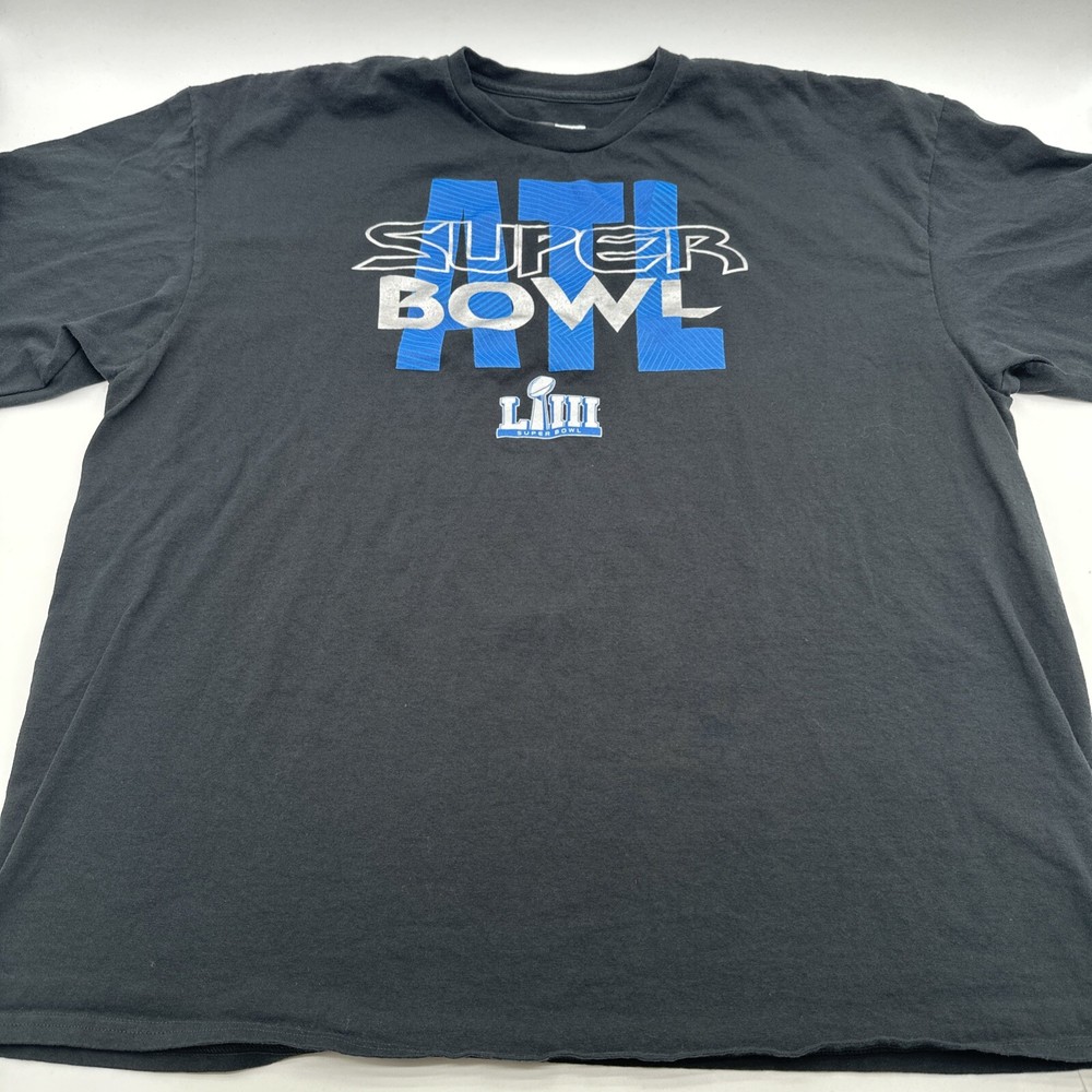 Team Apparel Atlanta Super Bowl T-Shirt Men 3XL Graphic Print Black ..#19881