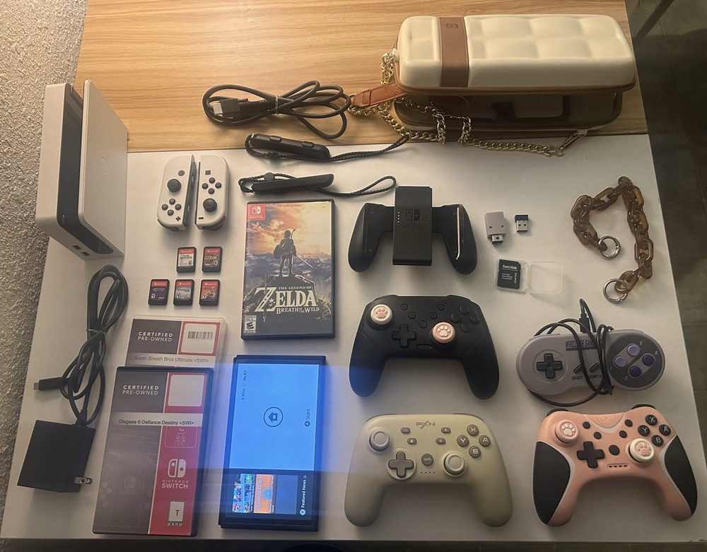 Nintendo Switch OLED, Dock, Controllers, 5 Games, 512gb microSDXC, Case, BUNDLE