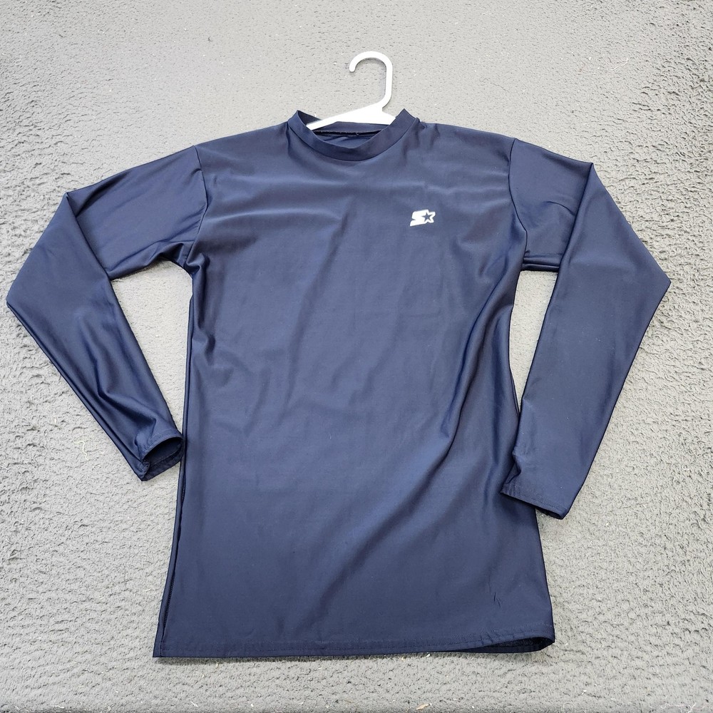 Starter Shirt Mens Large Blue Dri-Star Long Sleeve Athletic Performance Top