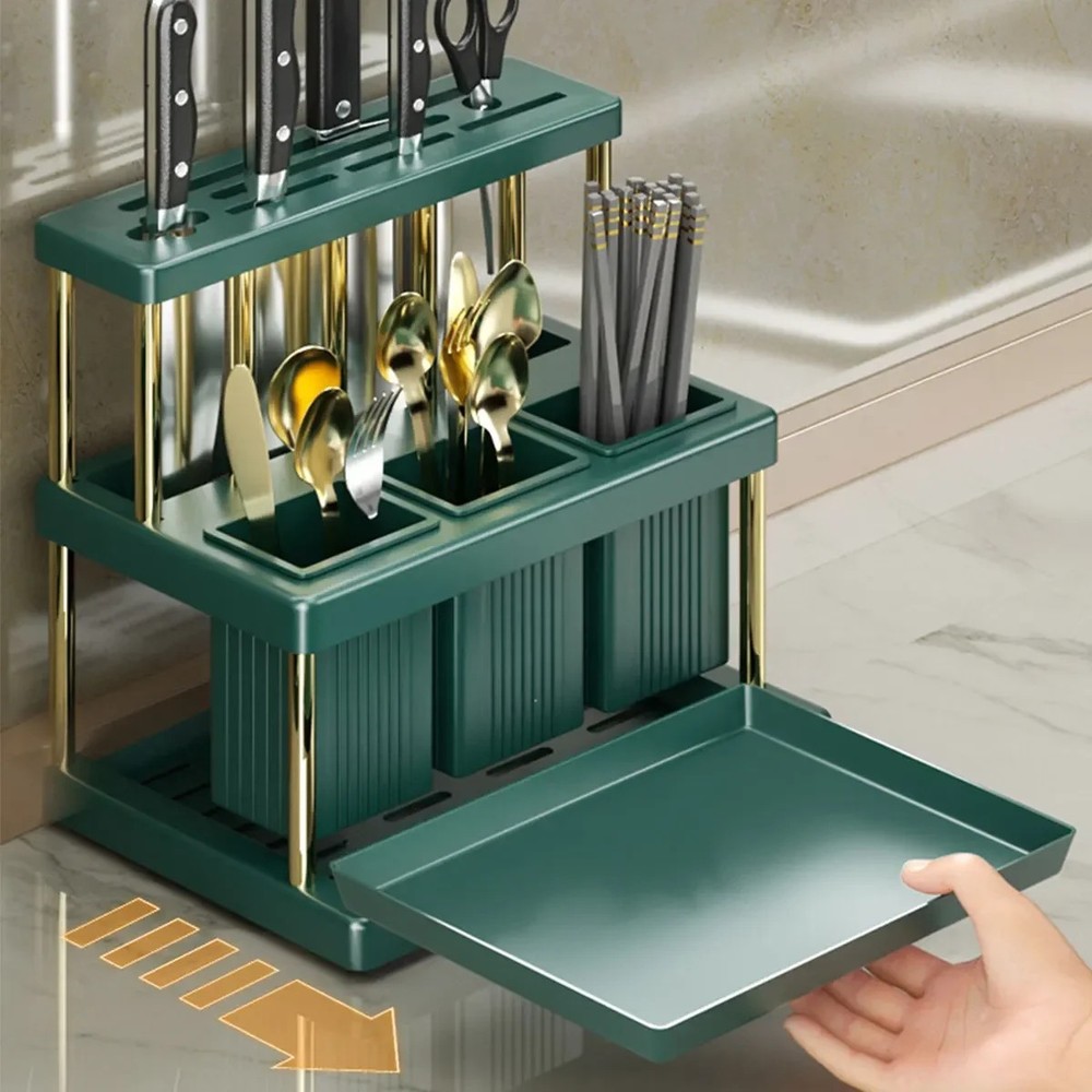 Kitchen Cutlery Holder Spoon Fork Chopstick Storage Rack Utensils Organizer Box