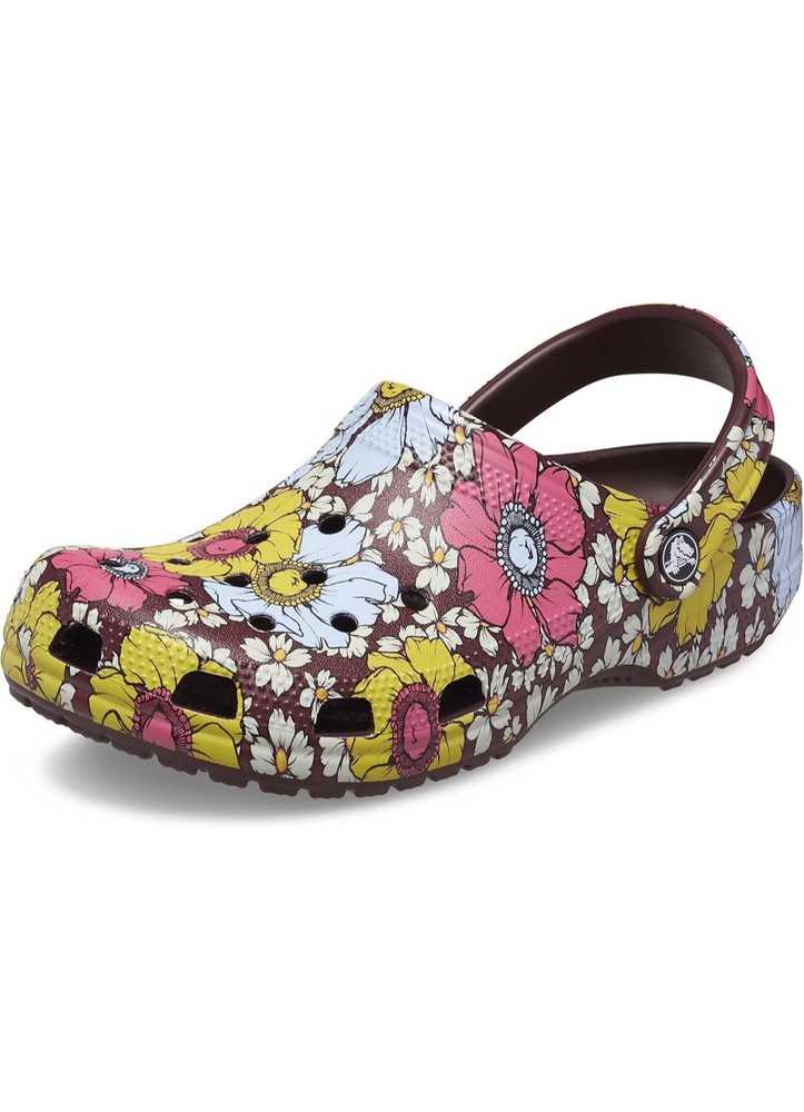 Crocs Unisex Adult Classic Retro Floral Brown Clogs Size M12