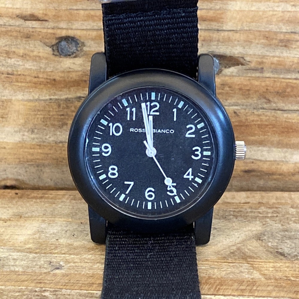 Rosso Bianco PC21S Military Style Quartz Black Watch On Nylon Strap