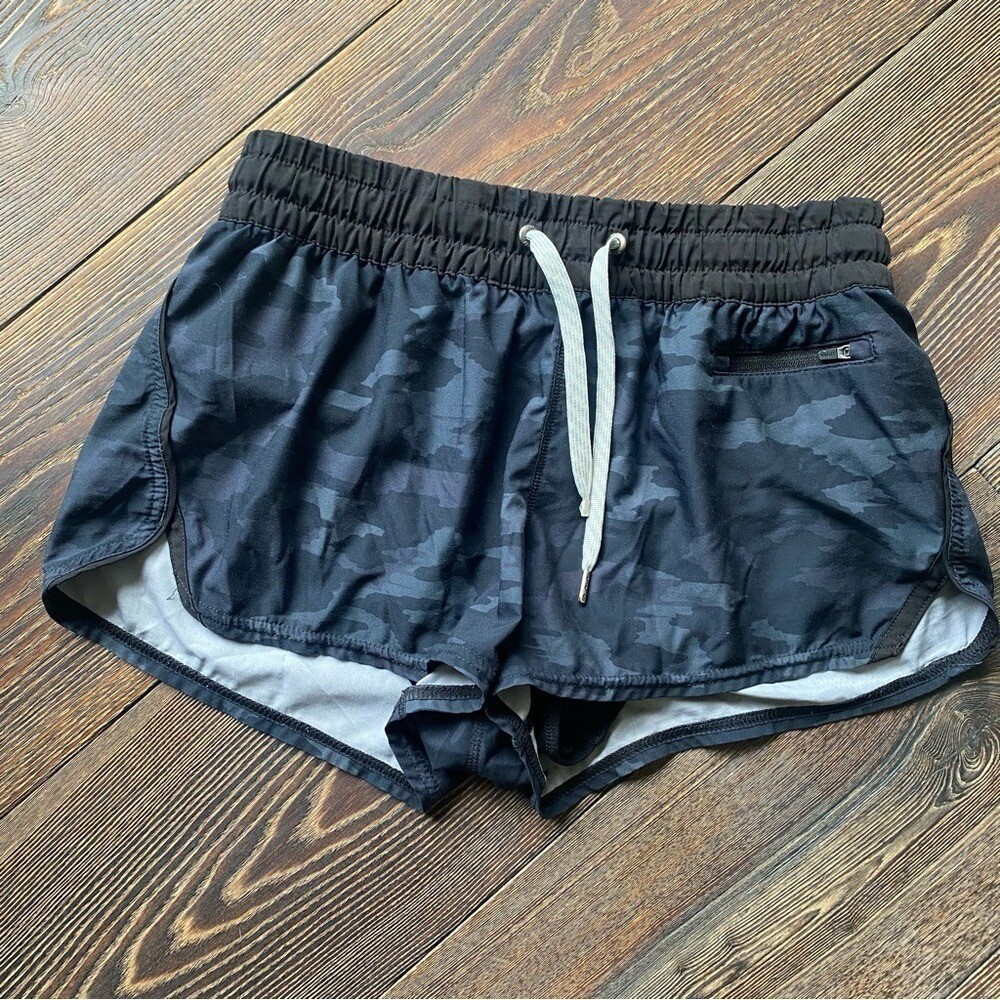 Vuori Rise Above Camo Running Shorts for Gym & Workouts - Black Small