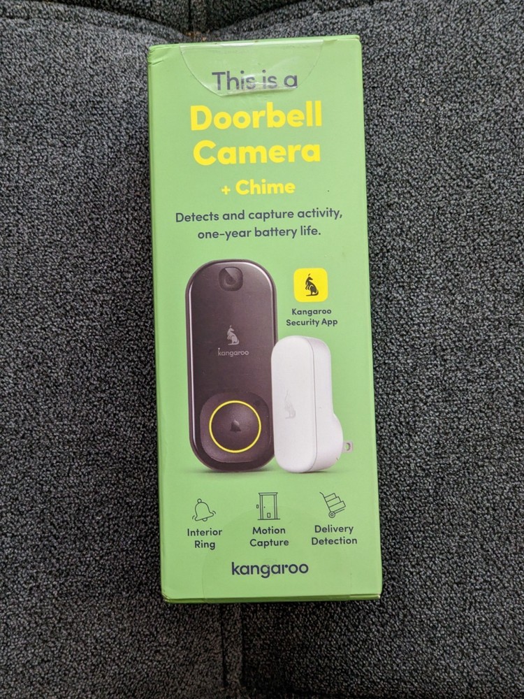 Kangaroo A0008 Wi-fi Doorbell Camera and Chime - Black