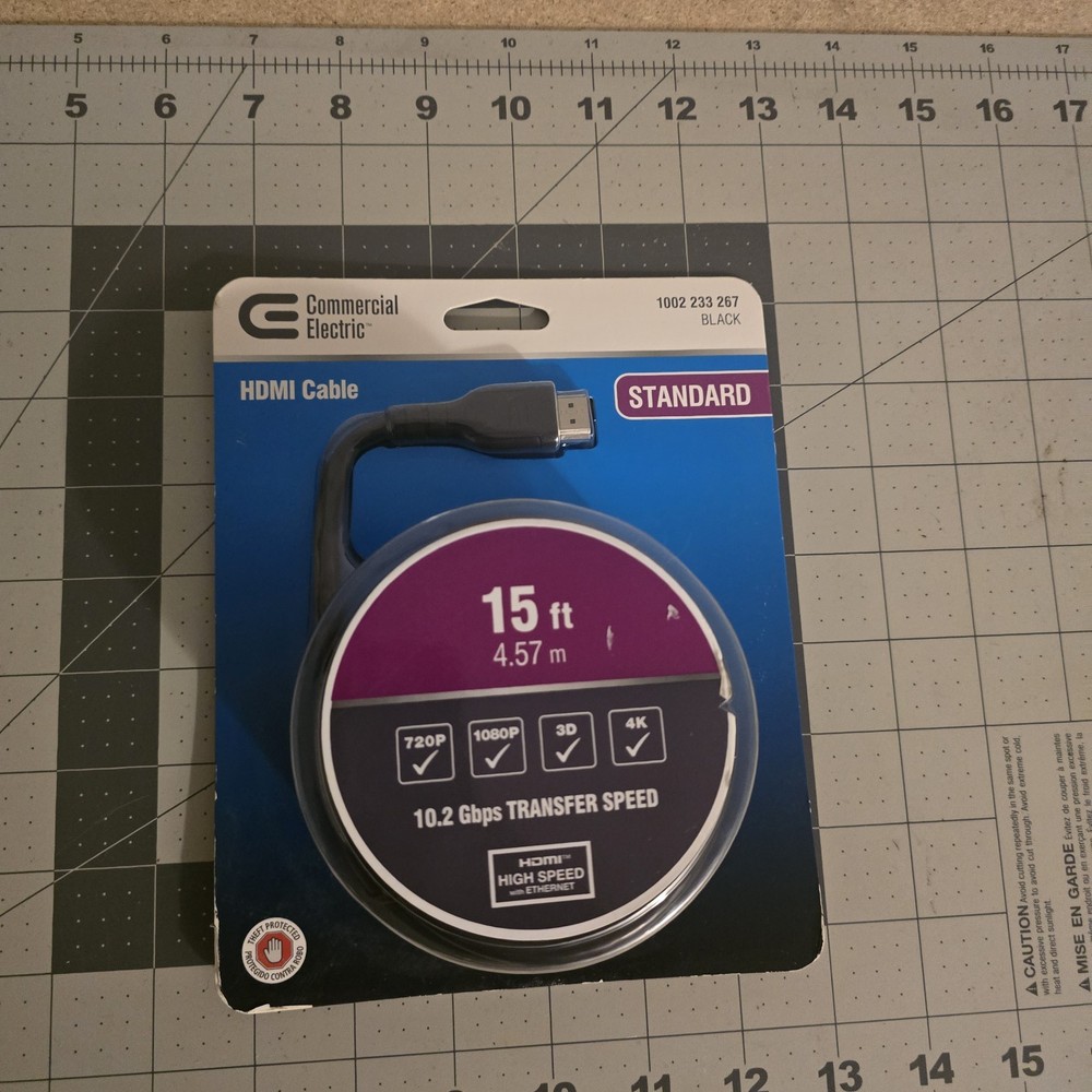 Commercial Electric 15 ft HDMI Cable Brand New Free Shipping