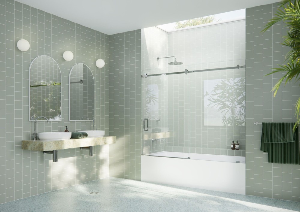 60x72 Frameless Glass Sliding Shower Door in Chrome - Astro by Glass Warehouse