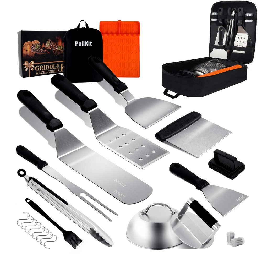 Blackstone Griddle Accessories Kit – 14-Piece Flat Top Grill Tools Set with Scraper Spatula and More
