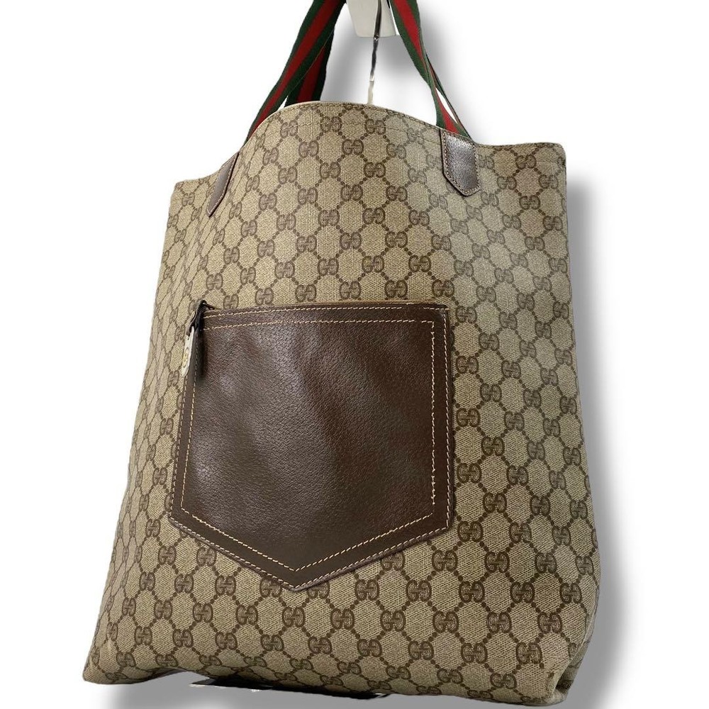 Vintage Gucci GG Supreme Canvas Tote Bag Brown