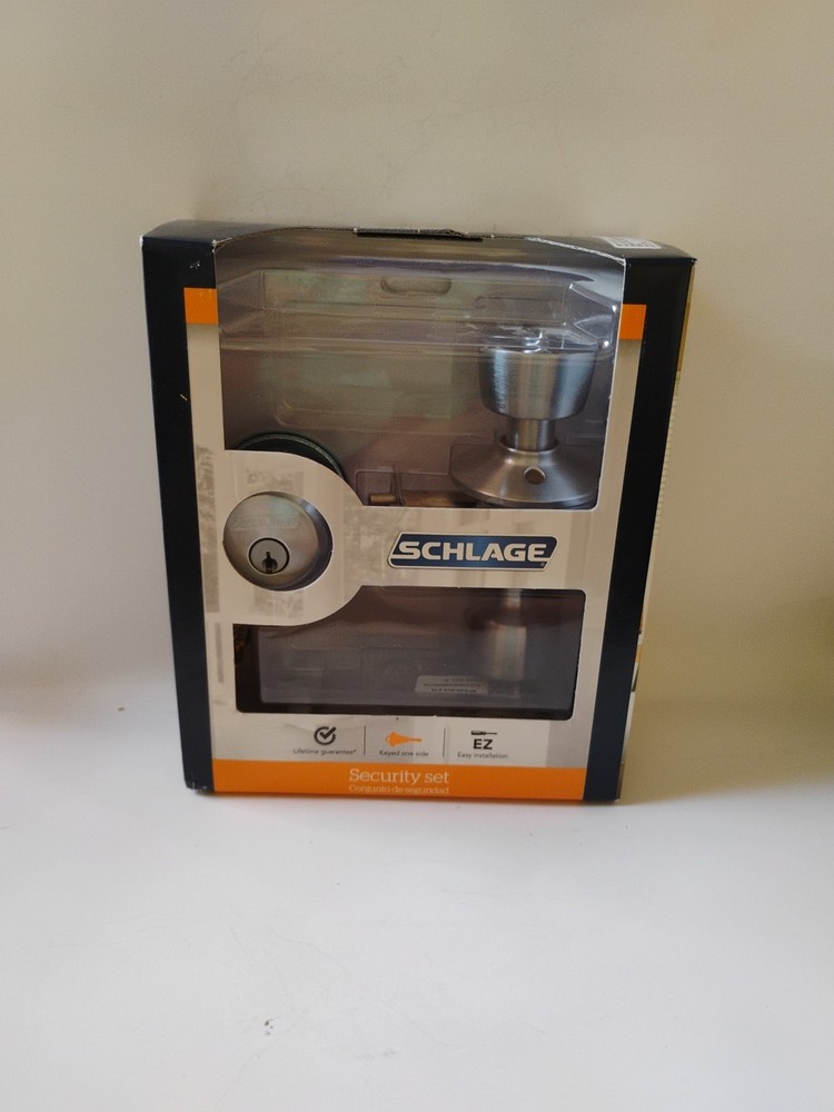 Schlage Geo Entry and Single Deadbolt Satin Nickel FB50 V BEL 626