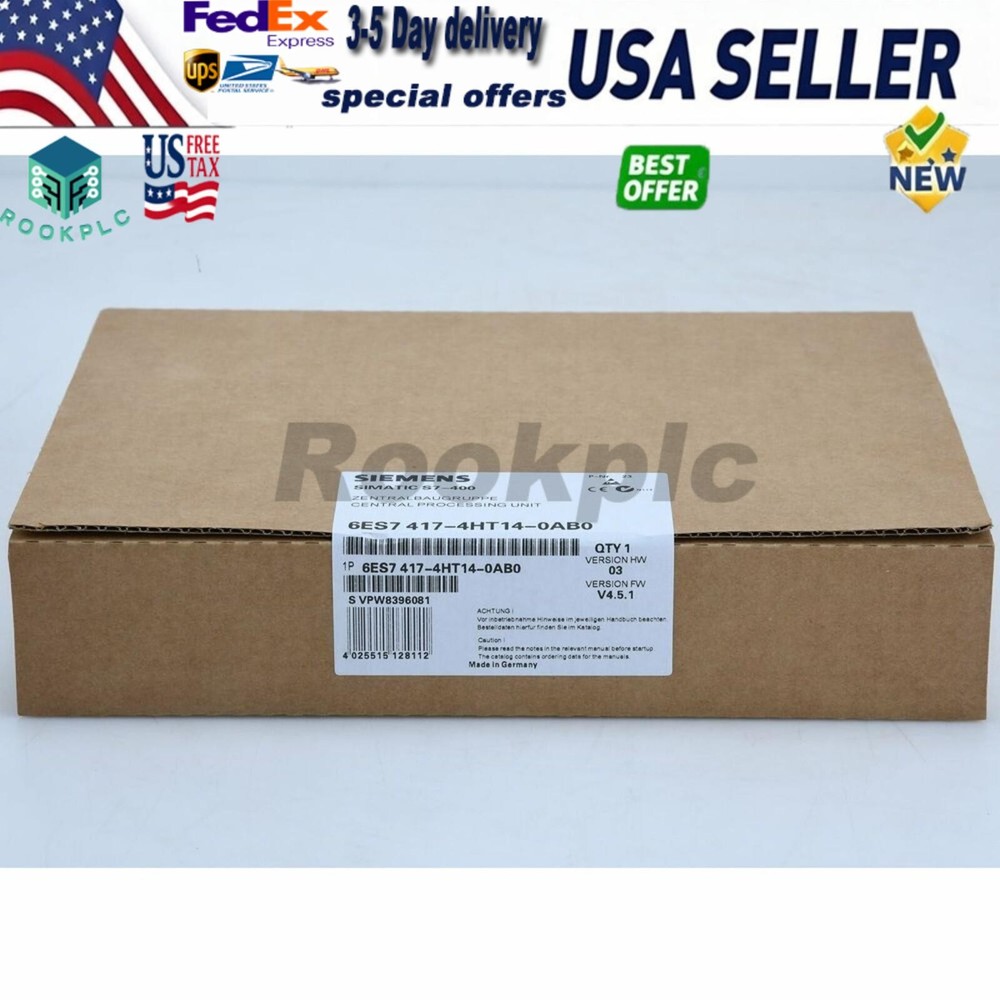 New Siemens 6ES7 417-4HT14-0AB0 6ES7417-4HT14-0AB0 SIMATIC S7-400H CPU 417H