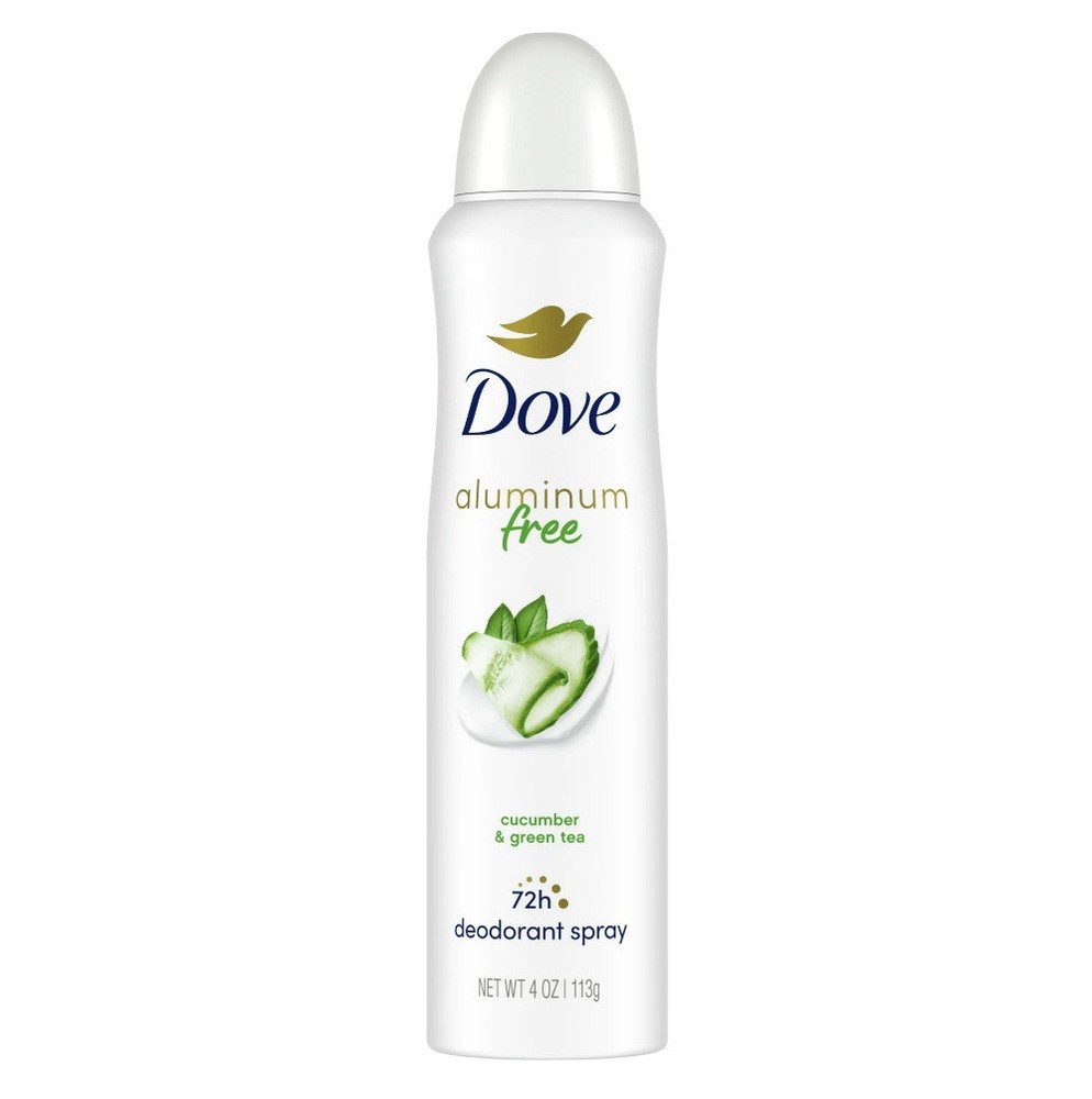Dove Beauty 0% Aluminum Cucumber & Green Tea 48 Hour Deodorant Spray, 4oz