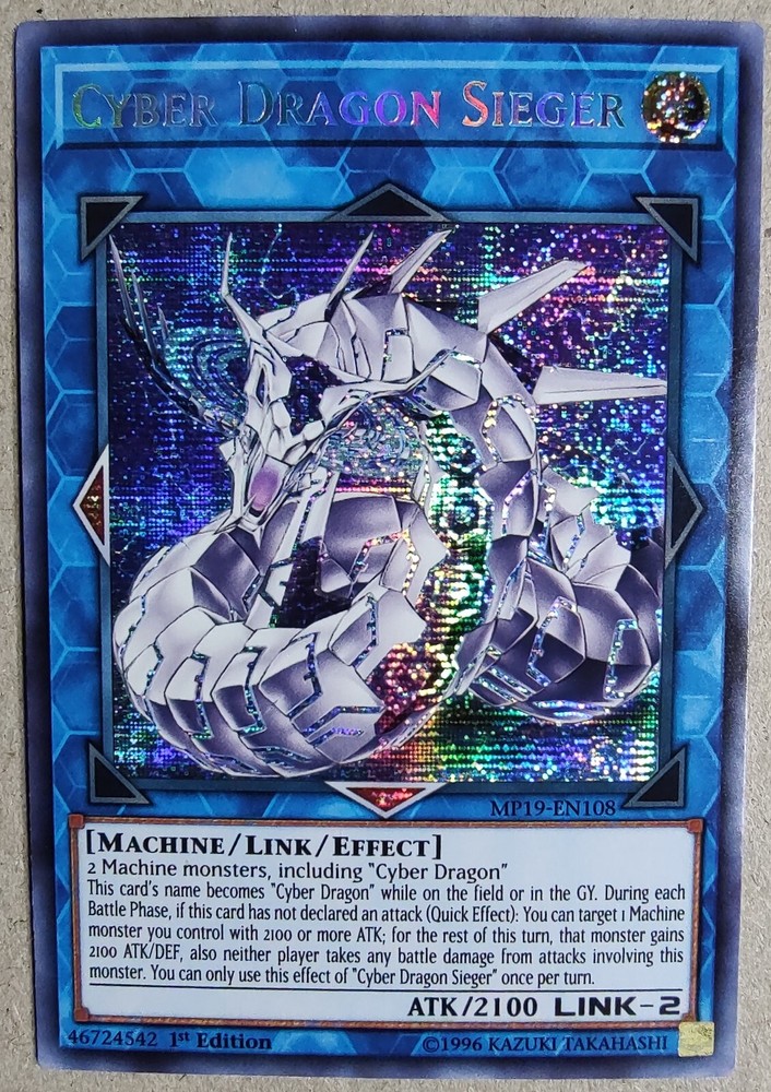 Cyber Dragon Sieger PScR 1st Ed NM MP19 EN108 YuGiOh Free Shipping-image