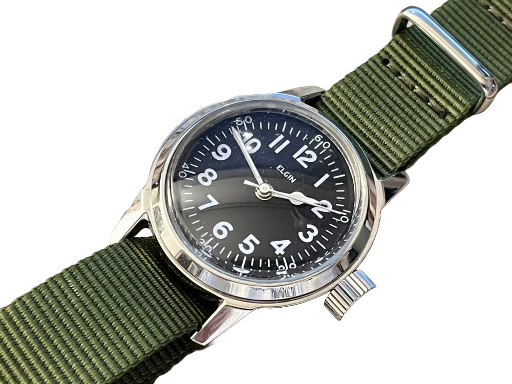 ELGIN USN BUSHIPS 1940s Military Watch 33mm Case 16mm Lug Replica Case & Crystal