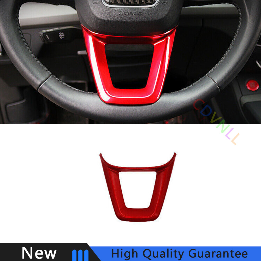 Fit For Audi Q5 2018-2021 Red Bright Car Inner Steering Wheel Panel Cover Trim
