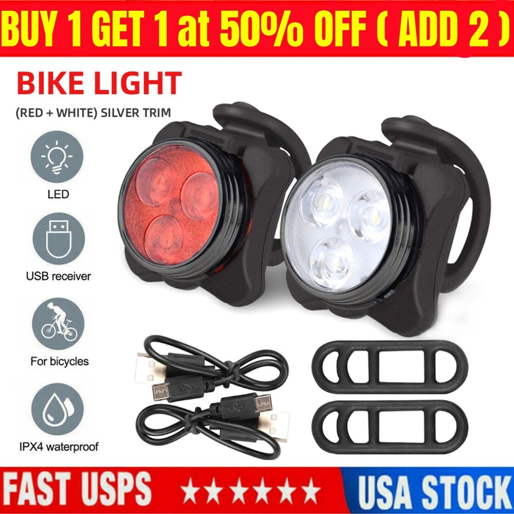 Bike Light Set, Super Bright USB Rechargeable Bicycle Lights,Waterproof Mountain