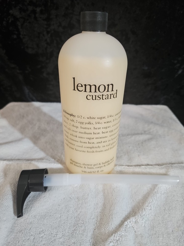 Philosophy Lemon Custard Shampoo Shower Gel Bubble Bath 32oz with Pump Sealed