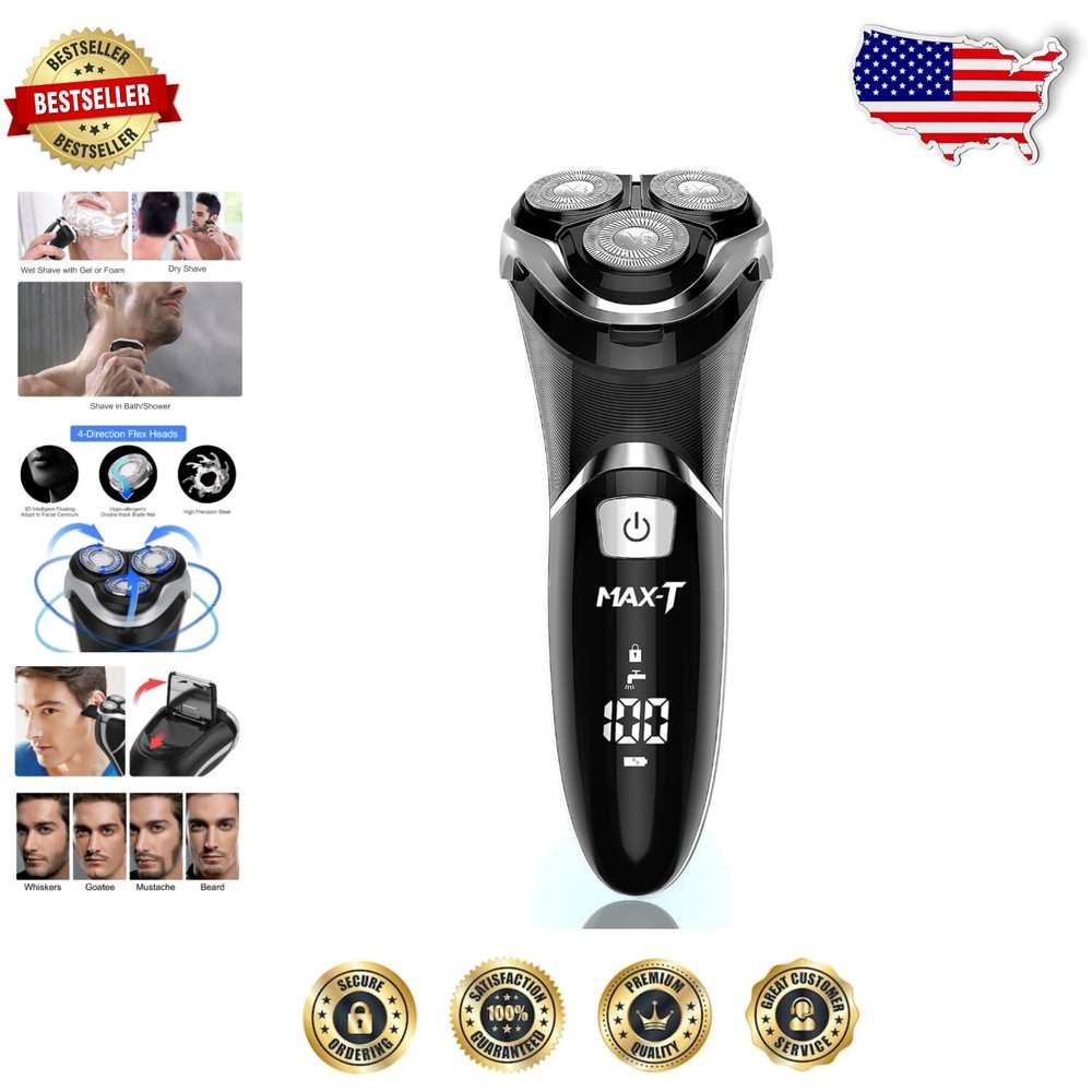 3D Rotary Electric Shaver for Men Corded Cordless Dual Use Grooming