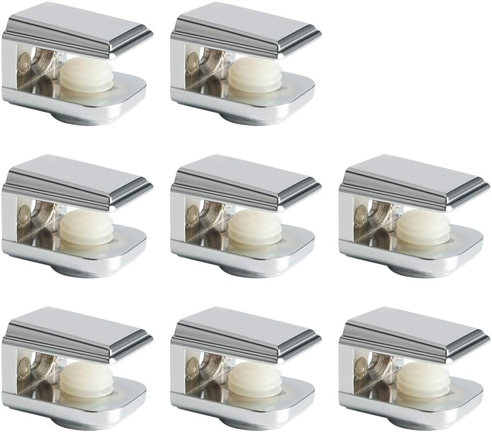8Pcs Glass Shelf Brackets Adjustable Clamp Brackets for Shelves