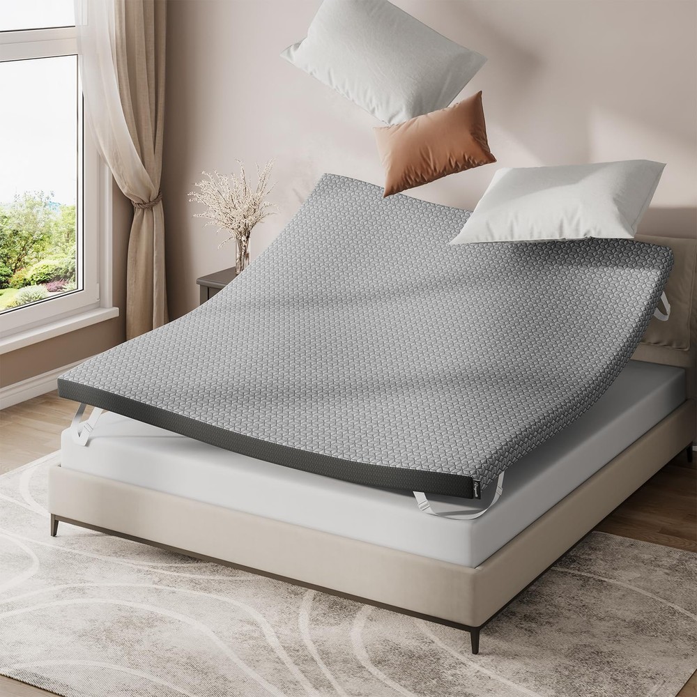 Vesgantti Mattress Topper Queen,4 inch Memory Foam Mattress Topper,CertiPUR-U...