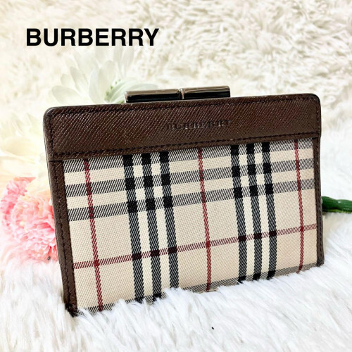 BURBERRY Nova Check Bi-fold Leather Wallet in Beige Canvas 2801