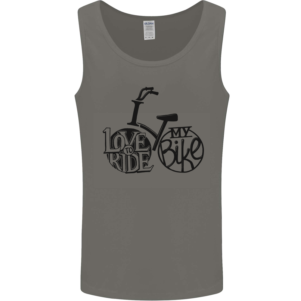 I Love to Ride My Bike Cycling Funny Mens Vest Tank Top