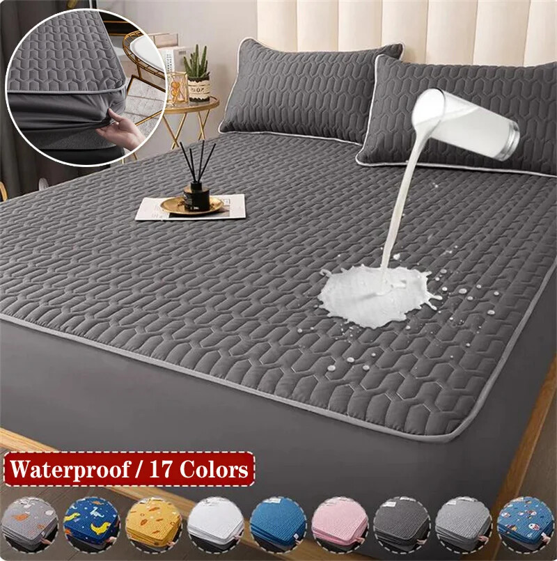 Thicken Adjustable Fitted Mattress Pad Protector with Anti-Bacterial Layer