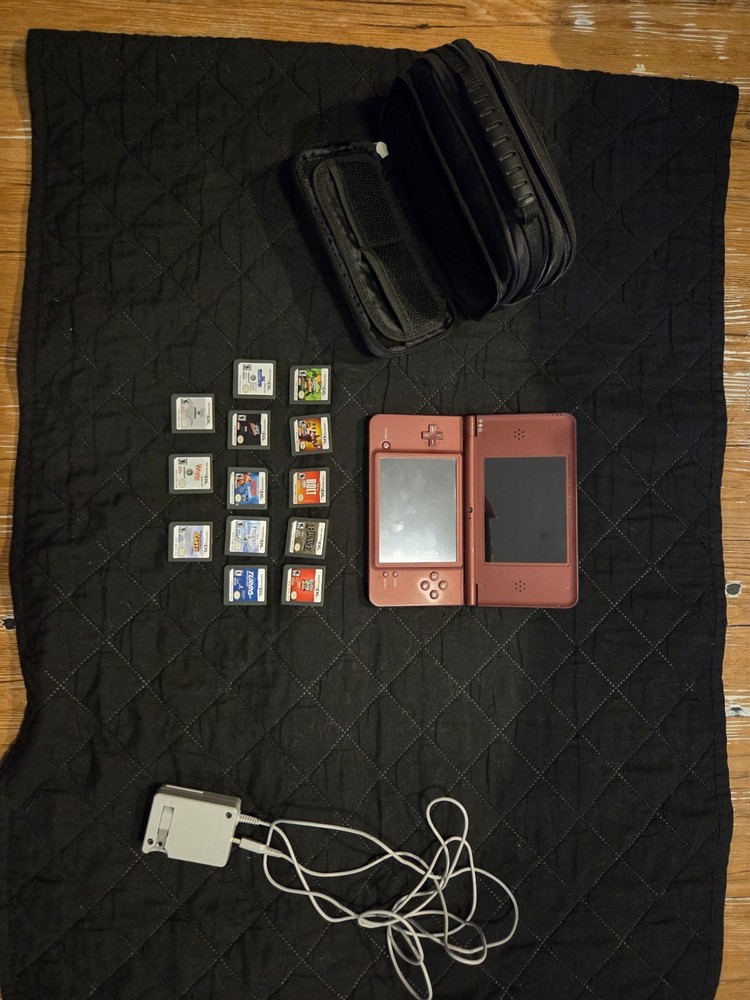 Nintendo Dsi  XL Burgundy With Case 13 Games, And Charger