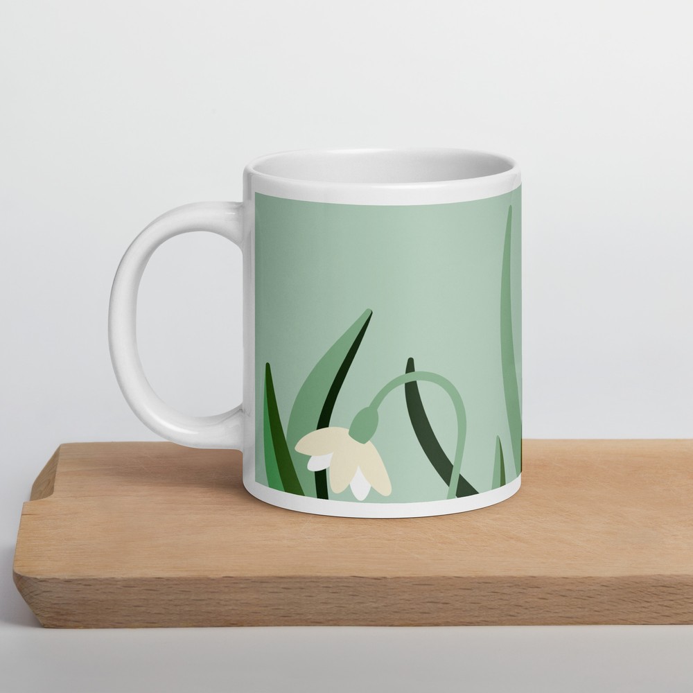 White glossy mug