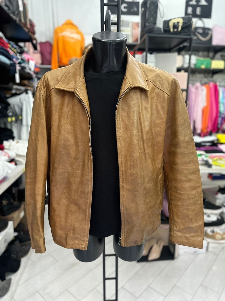 Generic Leather Jacket Used Men Size 56 Brown LLV106