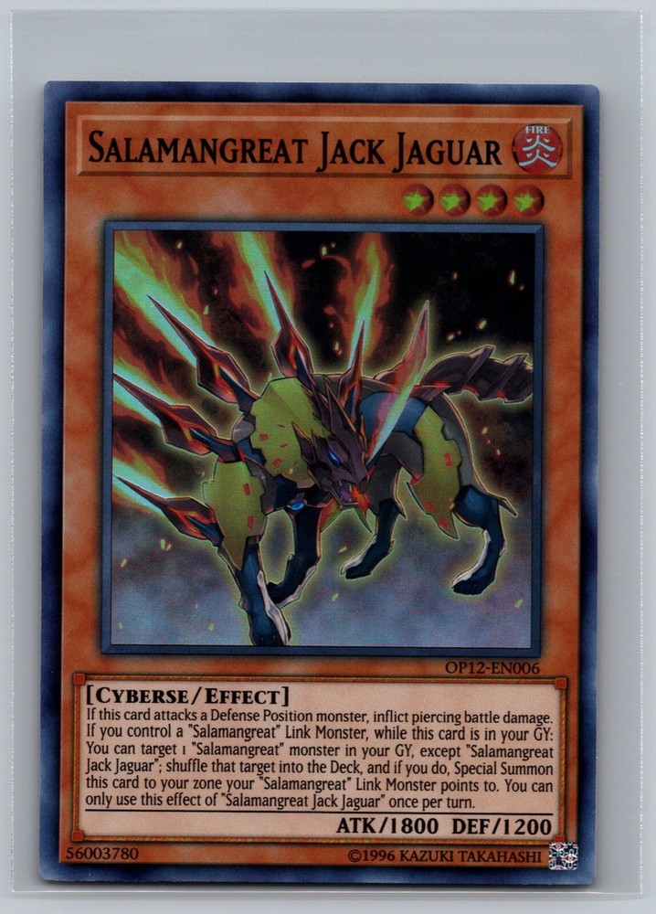 Salamangreat Jack Jaguar OP12-EN006 Yugioh CCG Tournament Pack Super Rare SR