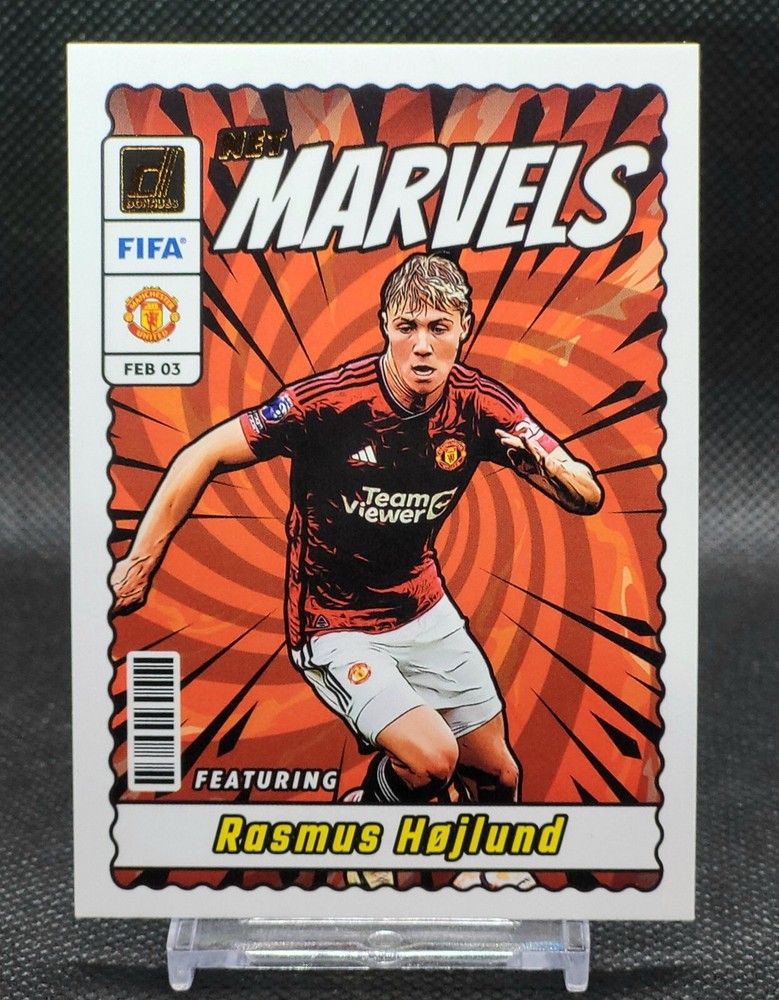 2023-24 Panini Donruss FIFA Net Marvels Rasmus Hojlund #16 Manchester United