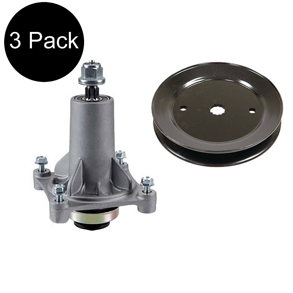 Qty 3: Spindle Assembly & Drive Pulley Fits Dixon Replaces 532129861