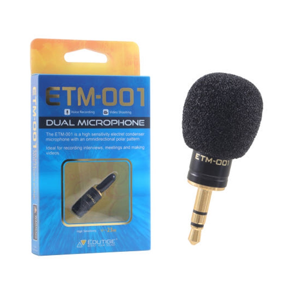 EDUTIGE ETM-001 Dual Microphone for Voice Recording & Chatting 3.5mm Plug