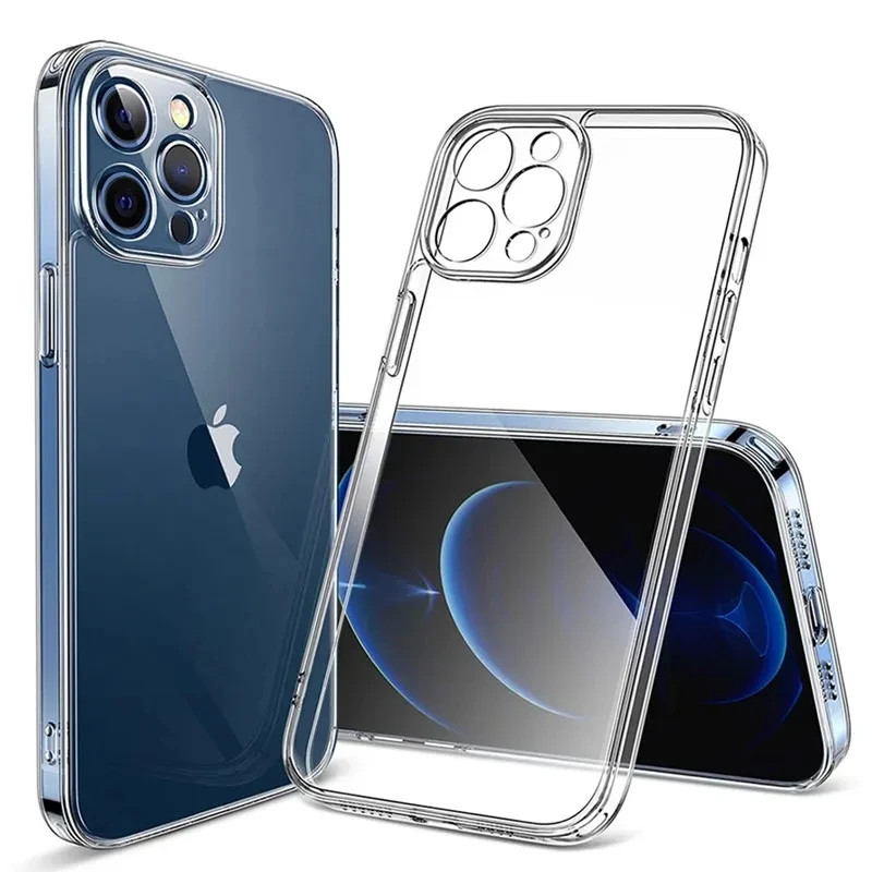 Clear Soft TPU Silicone Case For iPhone 13 14 15 16 17 Pro Max Plus Back Cover