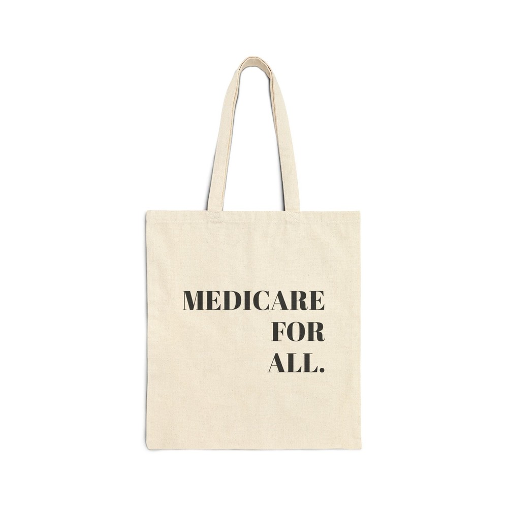 Medicare For All Reusable Cotton Canvas Tote Eco-Friendly Shopping Bag