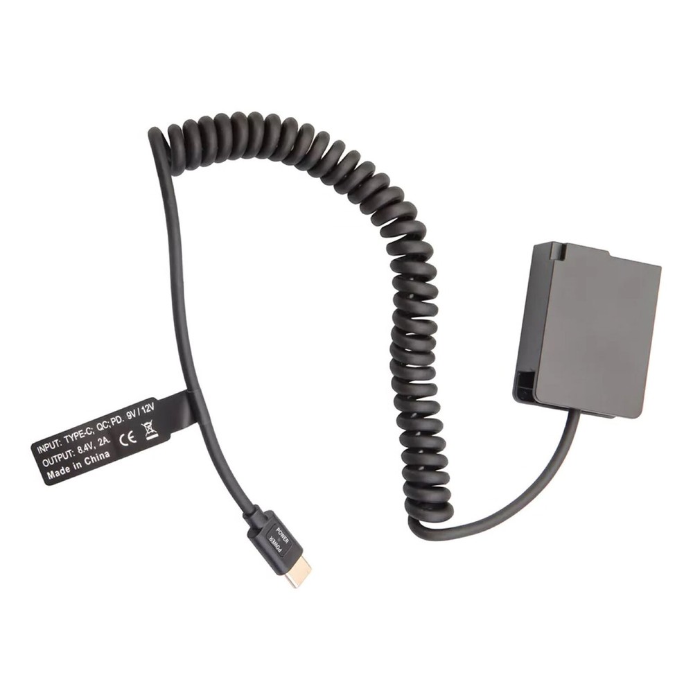 New USB-C to DMW-BLC12/DCC8 Dummy Battery Power Cable for Panasonic FZ300 G7